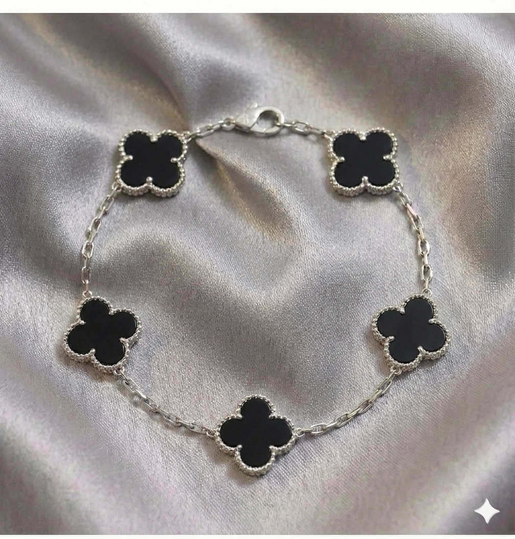 Pulsera Estilo Van Cleef - Plata y Oro