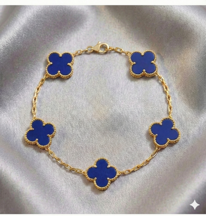 Pulsera Estilo Van Cleef - Plata y Oro