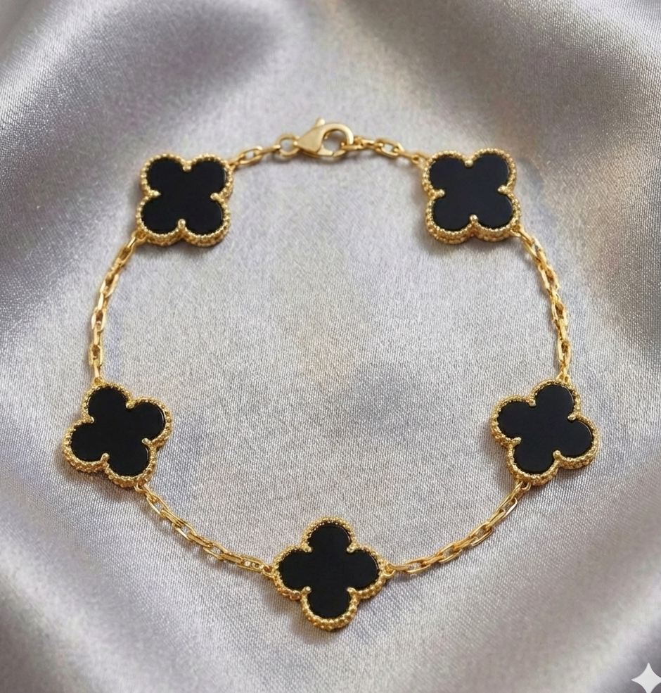 Pulsera Estilo Van Cleef - Plata y Oro