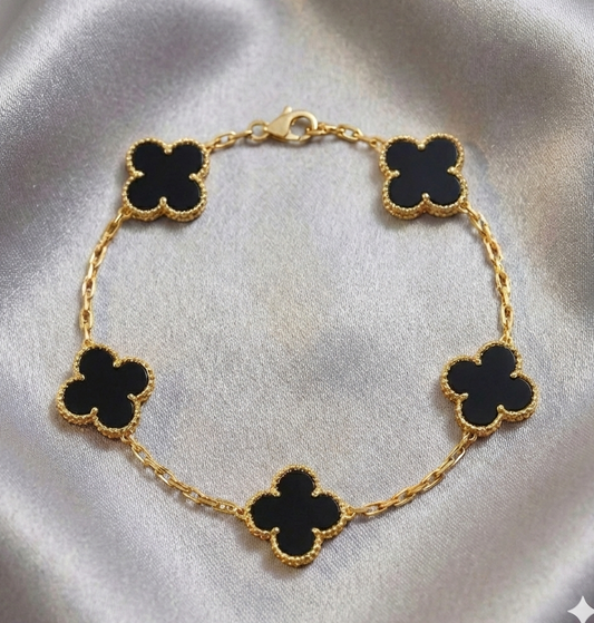 Pulsera Estilo Van Cleef - Plata y Oro