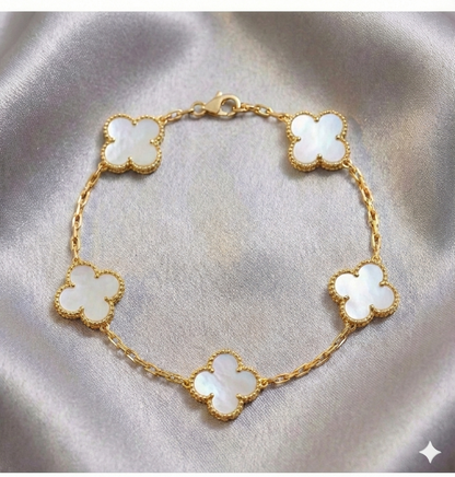 Pulsera Estilo Van Cleef - Plata y Oro