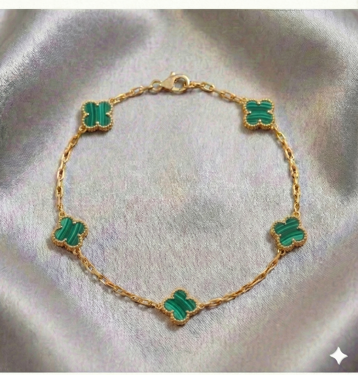 Pulsera Estilo Van Cleef - Plata y Oro