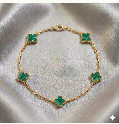 Pulsera Estilo Van Cleef - Plata y Oro