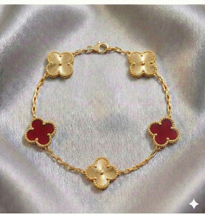 Pulsera Estilo Van Cleef - Plata y Oro