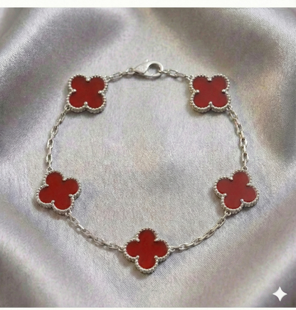 Pulsera Estilo Van Cleef - Plata y Oro