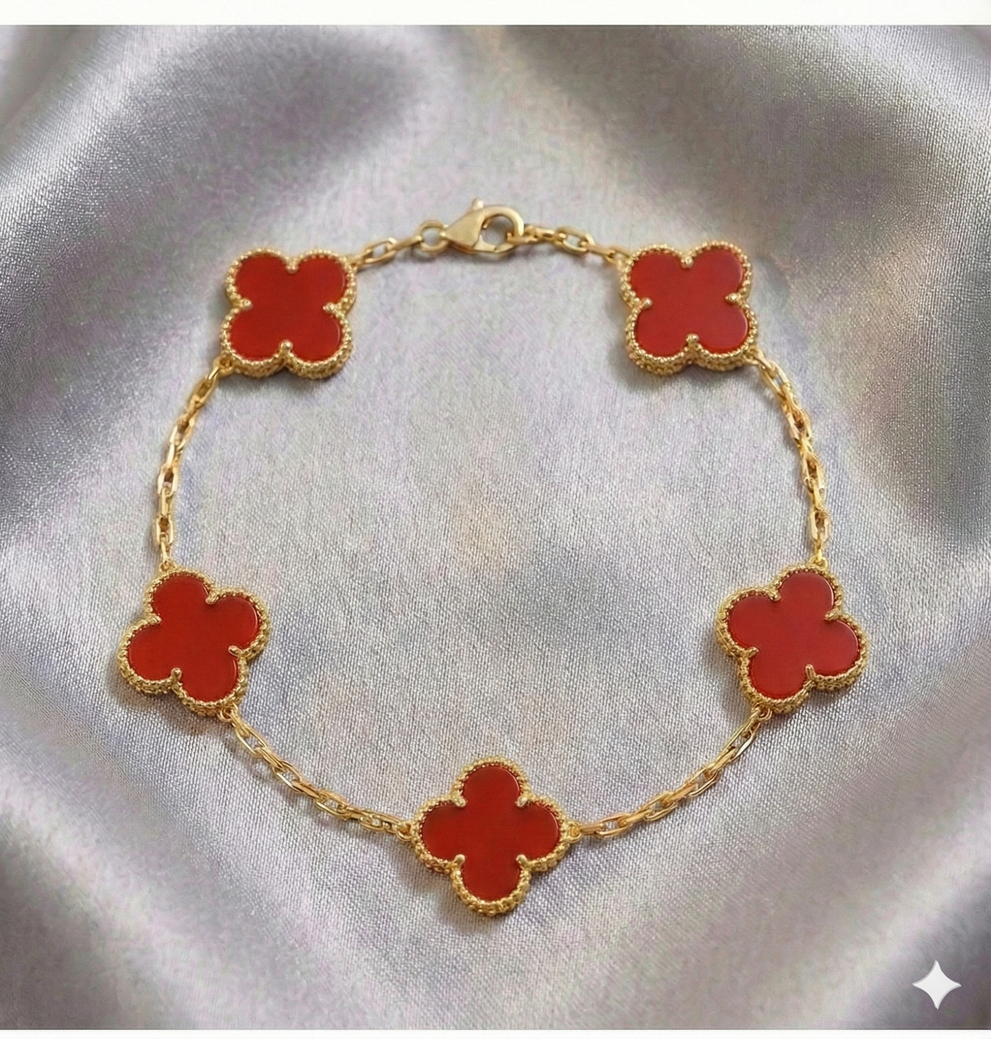 Pulsera Estilo Van Cleef - Plata y Oro