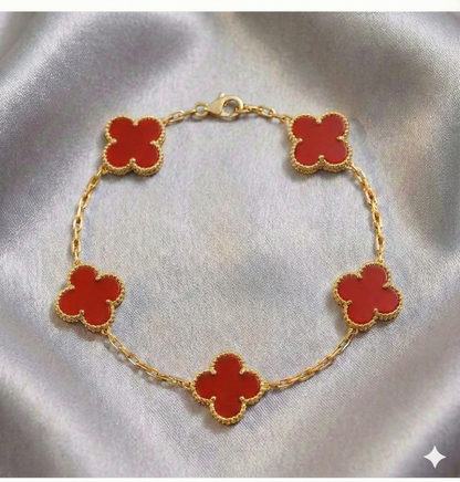 Pulsera Estilo Van Cleef - Plata y Oro