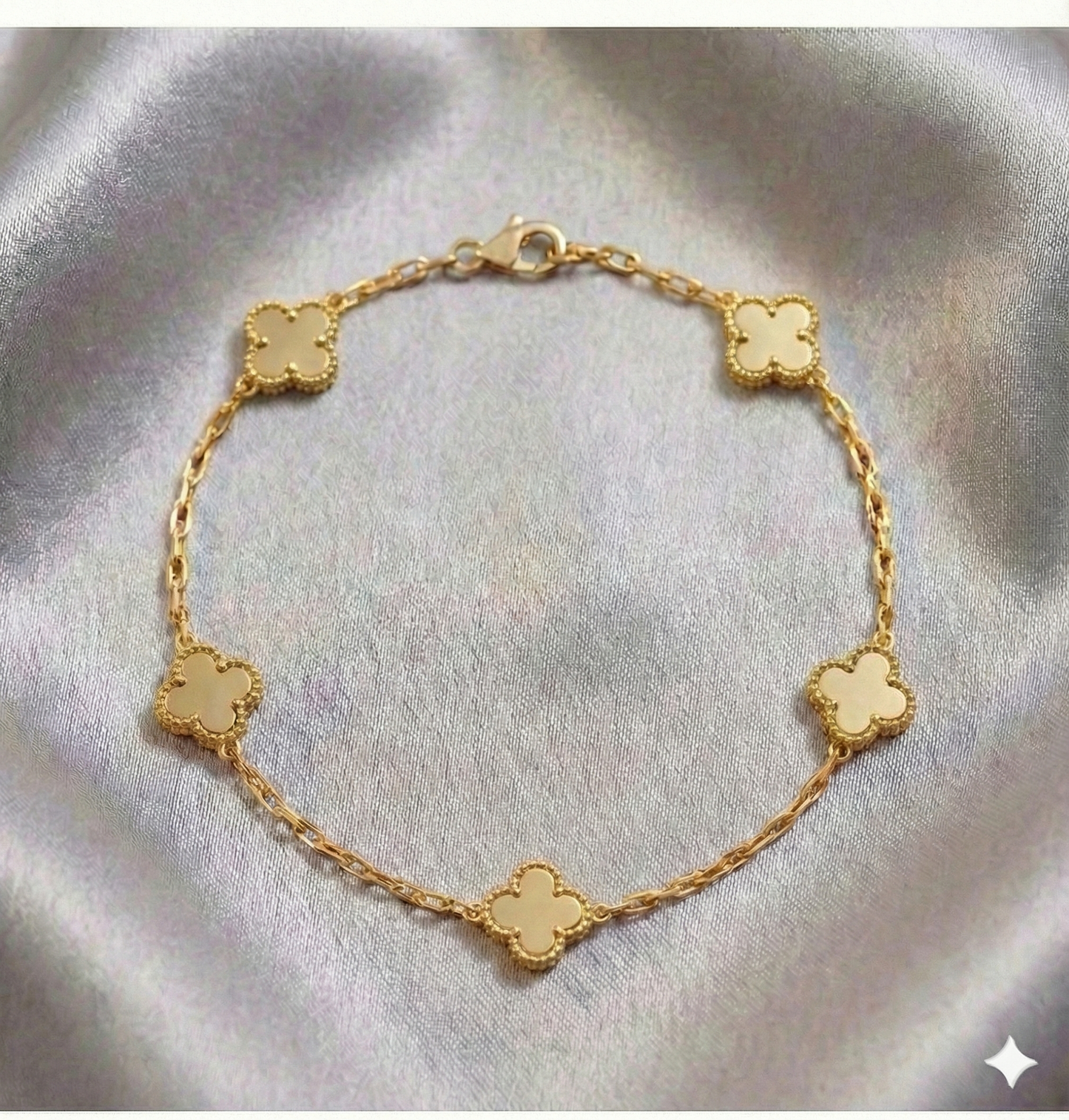 Pulsera Estilo Van Cleef - Plata y Oro
