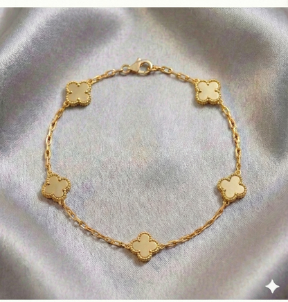 Pulsera Estilo Van Cleef - Plata y Oro