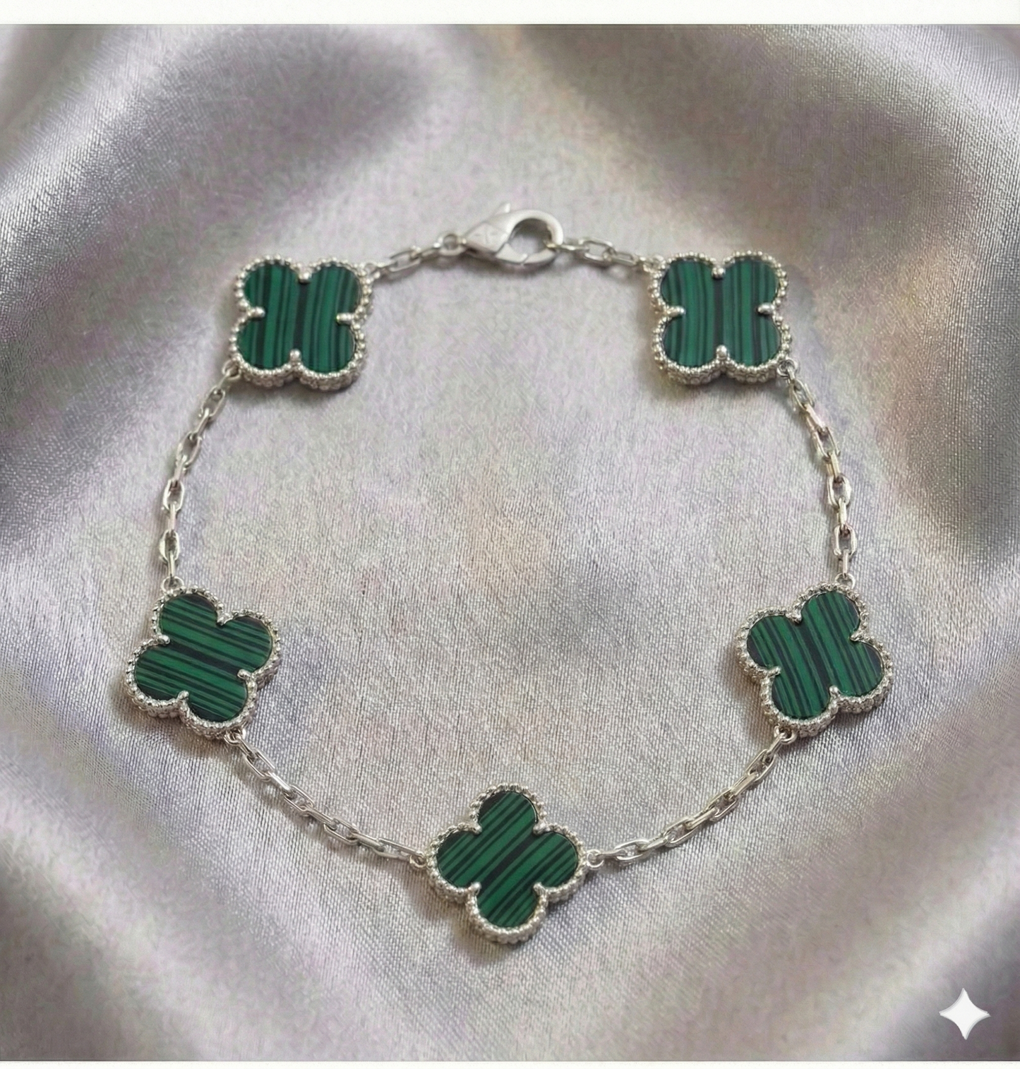 Pulsera Estilo Van Cleef - Plata y Oro