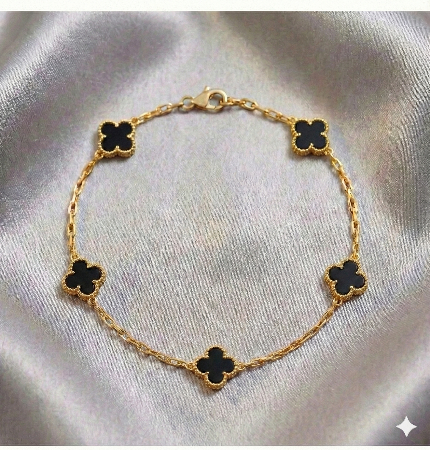 Pulsera Estilo Van Cleef - Plata y Oro
