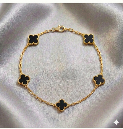 Pulsera Estilo Van Cleef - Plata y Oro