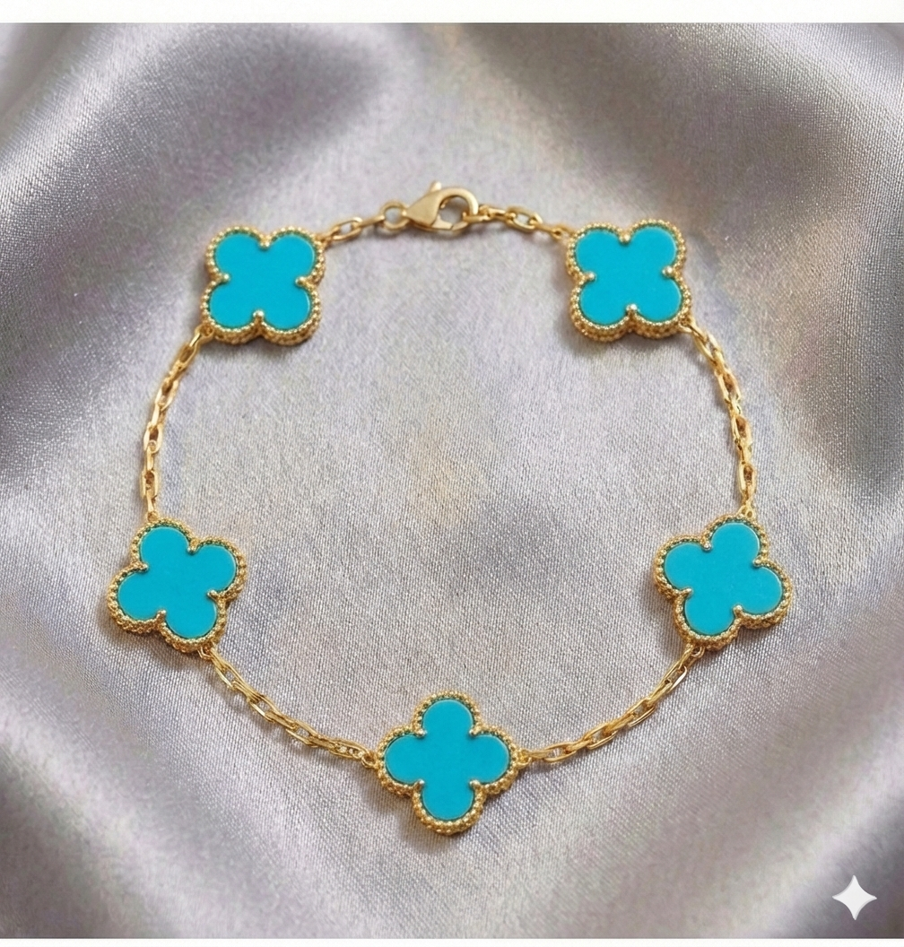 Pulsera Estilo Van Cleef - Plata y Oro