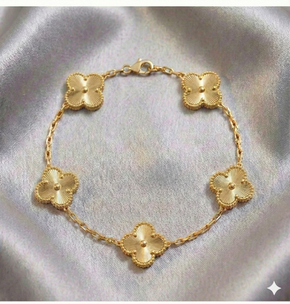 Pulsera Estilo Van Cleef - Plata y Oro