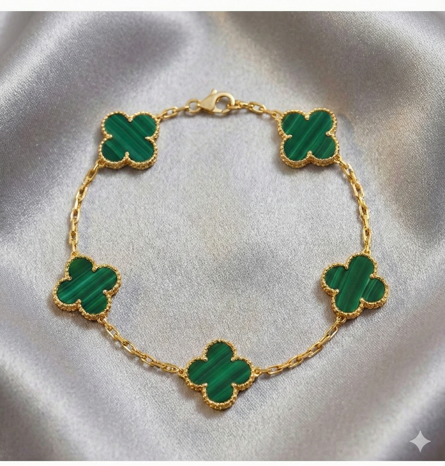 Pulsera Estilo Van Cleef - Plata y Oro