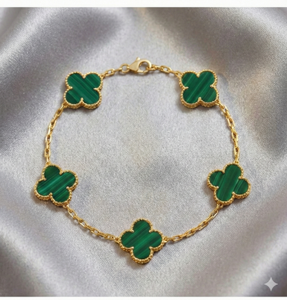 Pulsera Estilo Van Cleef - Plata y Oro