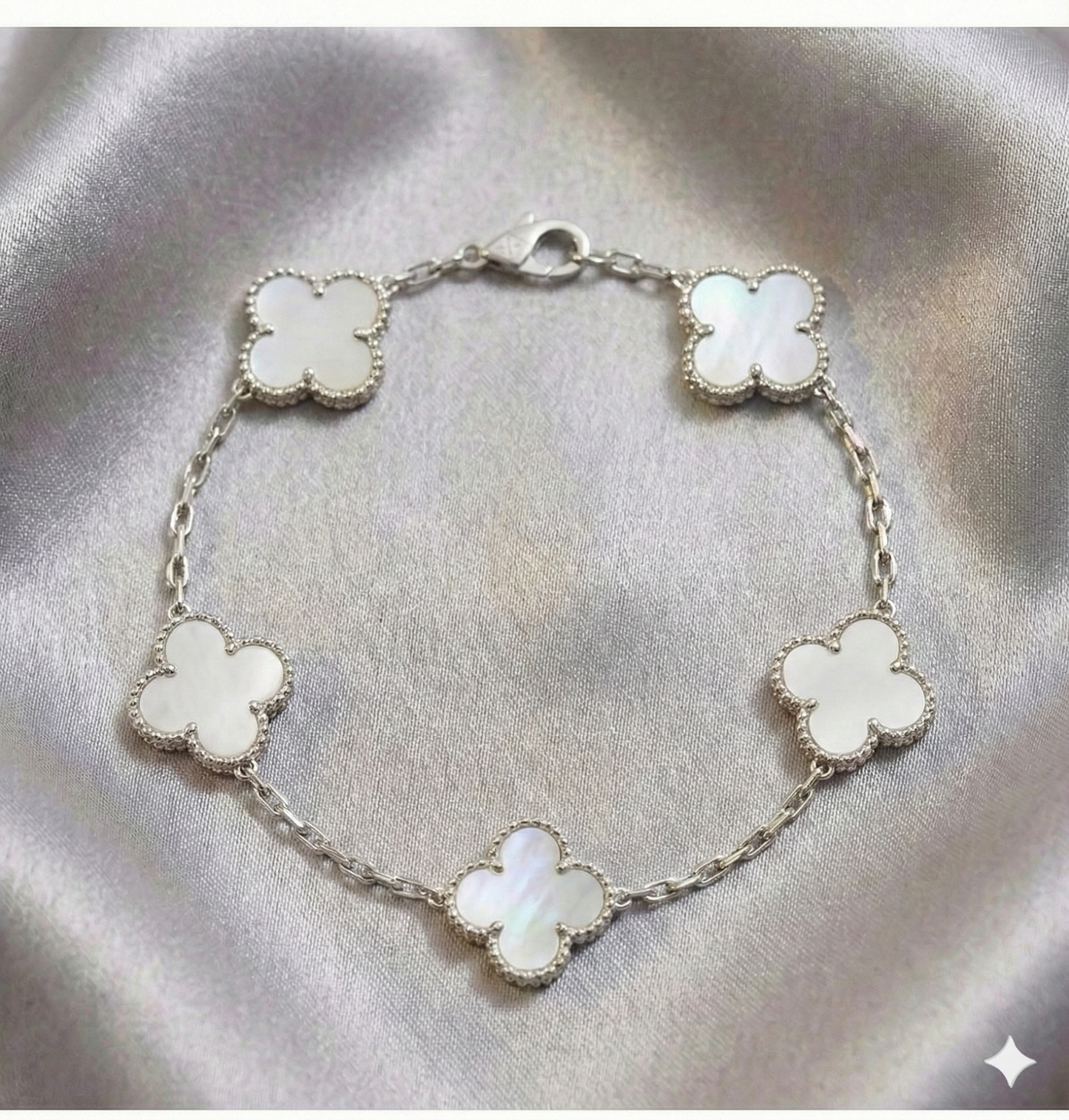 Pulsera Estilo Van Cleef - Plata y Oro
