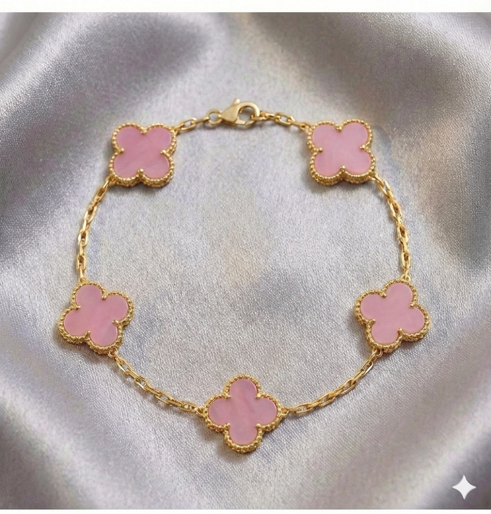 Pulsera Estilo Van Cleef - Plata y Oro