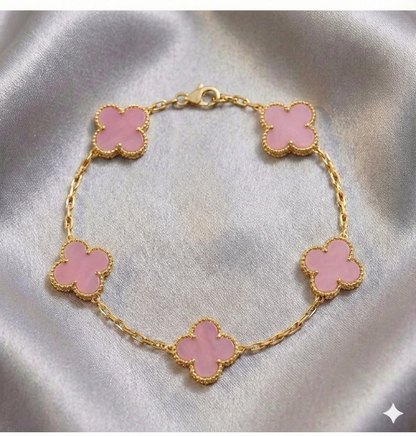 Pulsera Estilo Van Cleef - Plata y Oro