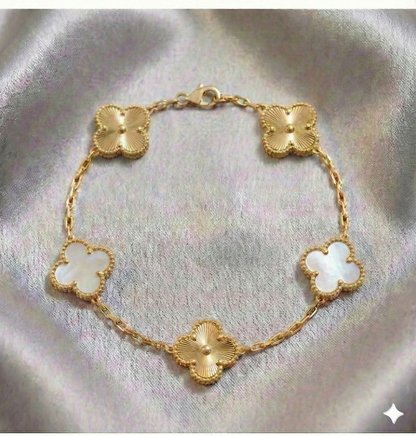 Pulsera Estilo Van Cleef - Plata y Oro