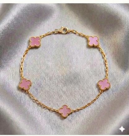 Pulsera Estilo Van Cleef - Plata y Oro