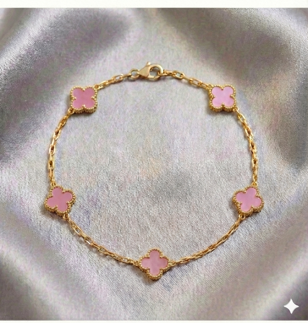 Pulsera Estilo Van Cleef - Plata y Oro