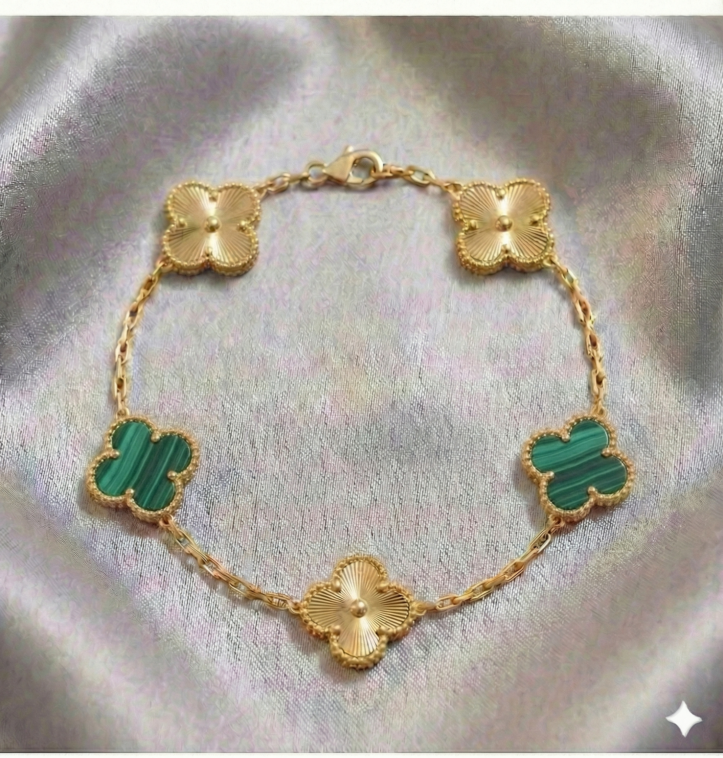 Pulsera Estilo Van Cleef - Plata y Oro