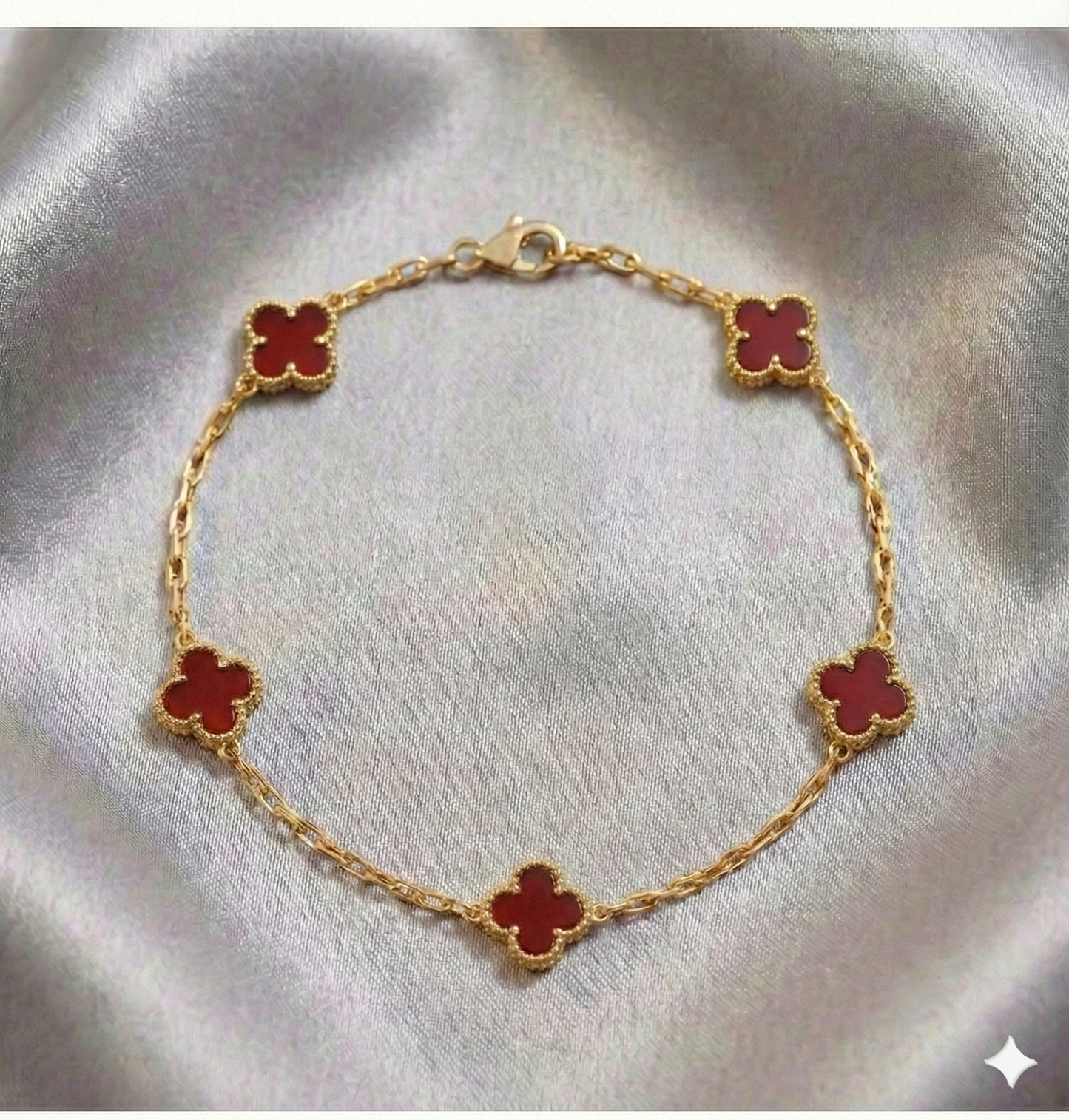 Pulsera Estilo Van Cleef - Plata y Oro