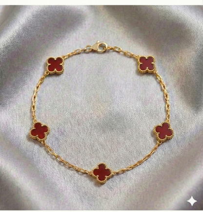 Pulsera Estilo Van Cleef - Plata y Oro