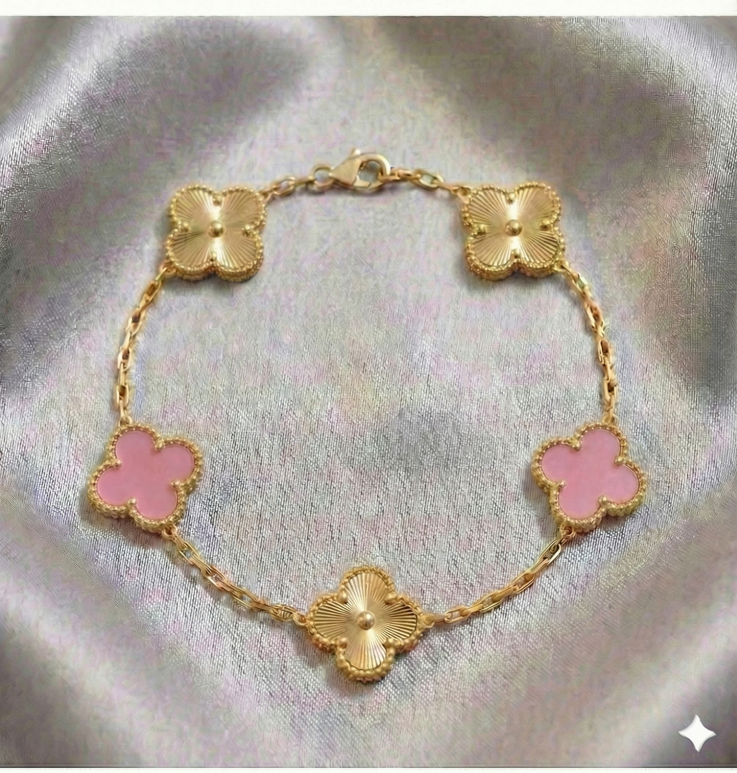 Pulsera Estilo Van Cleef - Plata y Oro