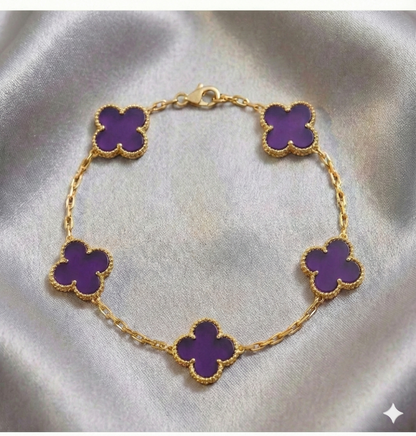 Pulsera Estilo Van Cleef - Plata y Oro