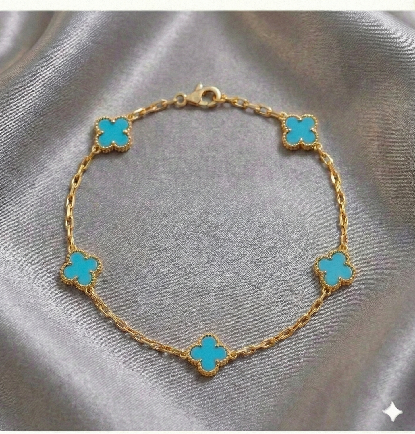 Pulsera Estilo Van Cleef - Plata y Oro