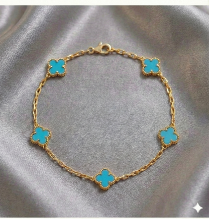 Pulsera Estilo Van Cleef - Plata y Oro