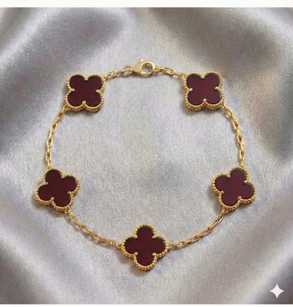 Pulsera Estilo Van Cleef - Plata y Oro